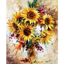 WebStyle Sayılarla Boyama Seti Kasnaklı Ayçiçek 40 x 50 cm