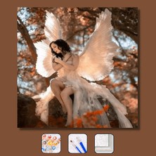 WebStyle Sayılarla Boyama Seti Kasnaklı Melek Kadın 40 x 50 cm