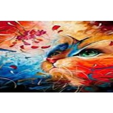 WebStyle Sayılarla Boyama Seti Kasnaklı Kedi Portre 40 x 50 cm