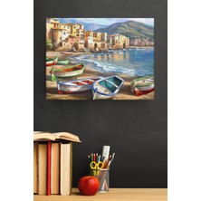 WebStyle Sayılarla Boyama Seti Kasnaklı Renkli Kayıklar 60 x 75 cm