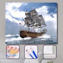 WebStyle Sayılarla Boyama Seti Kasnaklı Savaş Gemisi 50 x 65 cm