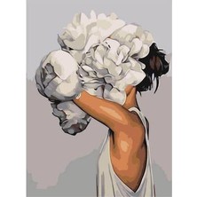 WebStyle Sayılarla Boyama Seti Kasnaklı Kadınlar Çiçektir 18 40 x 50 cm