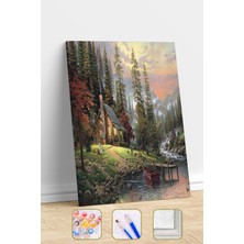 WebStyle Sayılarla Boyama Seti Kasnaklı Ormanda Yaşam 40 x 50 cm