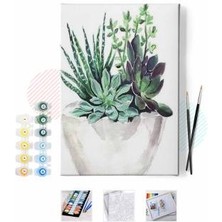 WebStyle Sayılarla Boyama Seti Kasnaklı Süs Çiçekleri 50 x 65 cm