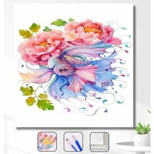 WebStyle Sayılarla Boyama Seti Kasnaklı Beta Balığı ve Çocuklar 40 x 50 cm