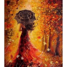WebStyle Güz Güzeli Sayılarla Boyama Seti Kasnaklı 40 x 50 cm