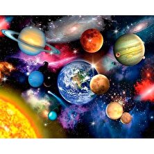 WebStyle Uzay ve Gezegenler Sayılarla Boyama Seti Kasnaklı 40 x 50 cm