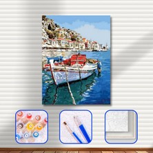 WebStyle Sayılarla Boyama Seti Kasnaklı Egenin Mavi Suları 40 x 50 cm