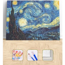 WebStyle Van Gogh Yıldızlı Geceler Sayılarla Boyama Seti Kasnaklı 40 x 50 cm
