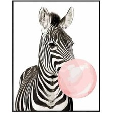 WebStyle Sayılarla Boyama Seti Kasnaklı Pembe Sakız ve Zebra 60 x 75 cm