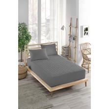 Ely Parker Sessiz Renkli Alez Gri Yatak Koruyucu Kapitoneli Mikro Fitted Tek Çift Kişilik Bebek Alezi