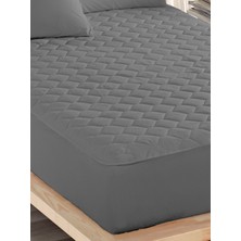 Ely Parker Sessiz Renkli Alez Gri Yatak Koruyucu Kapitoneli Mikro Fitted Tek Çift Kişilik Bebek Alezi