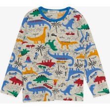 Breeze Erkek Bebek Pijama Takımı Dinozor Desenli 9 Ay-3 Yaş, Krem