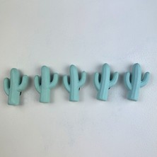 Oasis Decoration El Yapımı Beton Buzdolabı Magneti - Nane Kaktüs 5'li Set
