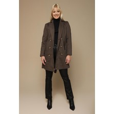 Select Moda Kadın Düğmeli Kuşaklı Ceket