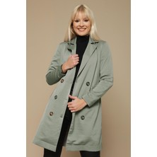 Select Moda Kadın Düğmeli Kuşaklı Ceket