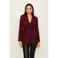 Select Moda Kadın  Kuşaklı Astarlı Blazer Ceket