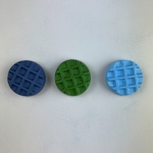 Oasis Decoration El Yapımı Beton Buzdolabı Magneti - Waffle 3'lü Set (Gri Mavi,yeşil, Açık Mavi)