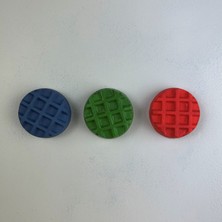 Oasis Decoration El Yapımı Beton Buzdolabı Magneti - Waffle 3'lü Set (Gri Mavi,yeşil, Mercan)