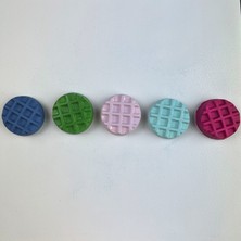 Oasis Decoration El Yapımı Beton Buzdolabı Magneti - Waffle 5'li Set (Gri Mavi, Yeşil, Mercan, Nane,fuşya)