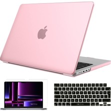 Novstrap Apple MacBook Pro 2023 M2 14.2 Inc A2779 Uyumlu Parlak Kılıf + Siyah Klavye Kılıfı + Film