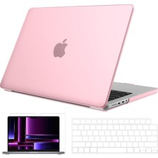 Novstrap Apple MacBook Pro 2023 M2 14.2 Inc A2779 Uyumlu Parlak Kılıf + Şeffaf Klavye Kılıfı + Film