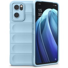 Microcase Oppo Reno 7 Miami Serisi Darbeye Dayanıklı Silikon Kılıf - Açık Mavi