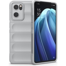 Microcase Oppo Reno 7 5G Miami Serisi Darbeye Dayanıklı Silikon Kılıf - Açık Gri