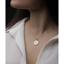 Nida Jewelry 925 Ayar Gümüş Papatya Kolye