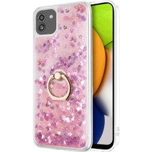 Microsonic Samsung Galaxy A03 Kılıf Glitter Liquid Holder Pembe