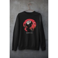 WebStyle Music In The Shadow Baskılı Siyah Sweatshirt
