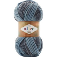 Alize Superlana Maxi Batik 7785 Renkli Kalın Ebruli El Örgü İpliği %25 Yün - %75 Akrilik