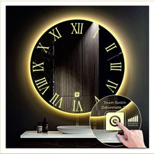 50 cm Günışığı Ledli Tasarım Kumlamalı Dokunmatik Tuşlu Banyo Aynası Makyaj Aynası Işıklı Ayna