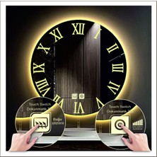 90 cm Günışığı Ledli Tasarım Kumlamalı Dokunmatik Tuşlu Buğu Önleyicili Banyo Aynası Makyaj Aynası