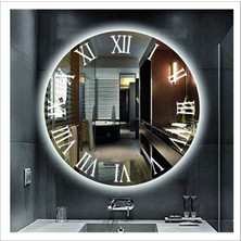 Global Led Mirror 70 cm Beyaz Ledli Tasarım Kumlamalı Banyo Aynası Makyaj Aynası Işıklı Ayna