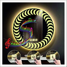 60 cm Günışığı Ledli Tasarım Kumlamalı Dokunmatik Bluetoothlu Buğu Önleyicili Makyaj Banyo Aynası