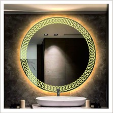 50 cm Günışığı Ledli Tasarım Kumlamalı Banyo Aynası Makyaj Aynası Işıklı Ayna