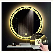 80 cm Günışığı Ledli Tasarım Kumlamalı Dokunmatik Tuşlu Banyo Aynası Makyaj Aynası Işıklı Ayna