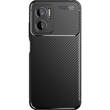 Dlrcase Xiaomi Redmi Note 11E Kılıf Negro Silikon Karbon Kamera Korumalı +Nano Glass Siyah