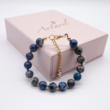 Artaril Doğal Taş Kadın Lapis Lazuli Bileklik 8 mm 18 cm + 3.5 cm Zincir
