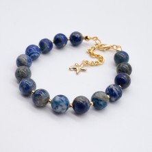 Artaril Doğal Taş Kadın Lapis Lazuli Bileklik 8 mm 18 cm + 3.5 cm Zincir