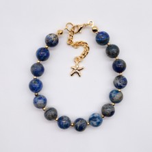 Artaril Doğal Taş Kadın Lapis Lazuli Bileklik 8 mm 18 cm + 3.5 cm Zincir