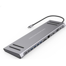 Apera Gn-79 Laptop Dock Istasyonu 14 In 1 USB 3.0 Type-C Adaptör Hub Macbook Samsung Vs