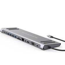 Apera Gn-79 Laptop Dock Istasyonu 14 In 1 USB 3.0 Type-C Adaptör Hub Macbook Samsung Vs