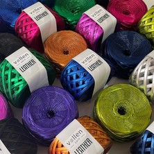 Vollen Yarn Premium Deri Ip Metalik Ip Çanta Ipi,parlak Penye İP.120 Gram