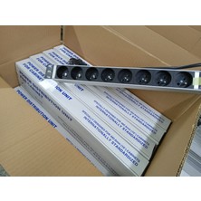 19" 1u 8'li Fransız Ups Anahtarlı Alüminyum Pdu (10 Adet )