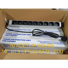 19" 1u 9'lu Fransız Soket Ups Alüminyum Rack Kabin Pdu (10 Adet)