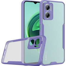 Case 4U Xiaomi Redmi Note 11E Kılıf Kamera Korumalı Ultra Ince Buzlu Mat Renkli Parfe Silikon Kapak Mor