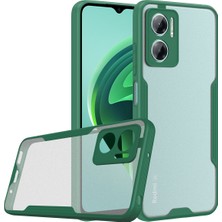 Case 4U Xiaomi Redmi Note 11E Kılıf Kamera Korumalı Ultra Ince Buzlu Mat Renkli Parfe Silikon Kapak Koyu Yeşil