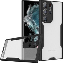 Case 4U Samsung Galaxy S23 Ultra Uyumlu Kılıf Kamera Korumalı Ultra Ince Buzlu Mat Renkli Parfe Silikon Kapak Siyah